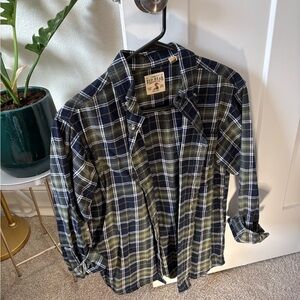 RedHead Men's Blue and Green Plaid Shirt